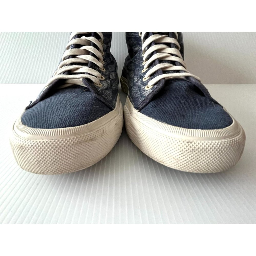 FRYE Blue Canvas High Top Sneakers w/ Geometric Print, Size 11 - Picture 4 of 12